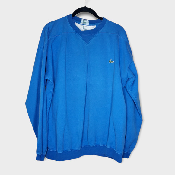 Lacoste Other - Izod Lacoste Vintage Blue Crocodile Pullover Sweatshirt 100% Cotton Men's Large